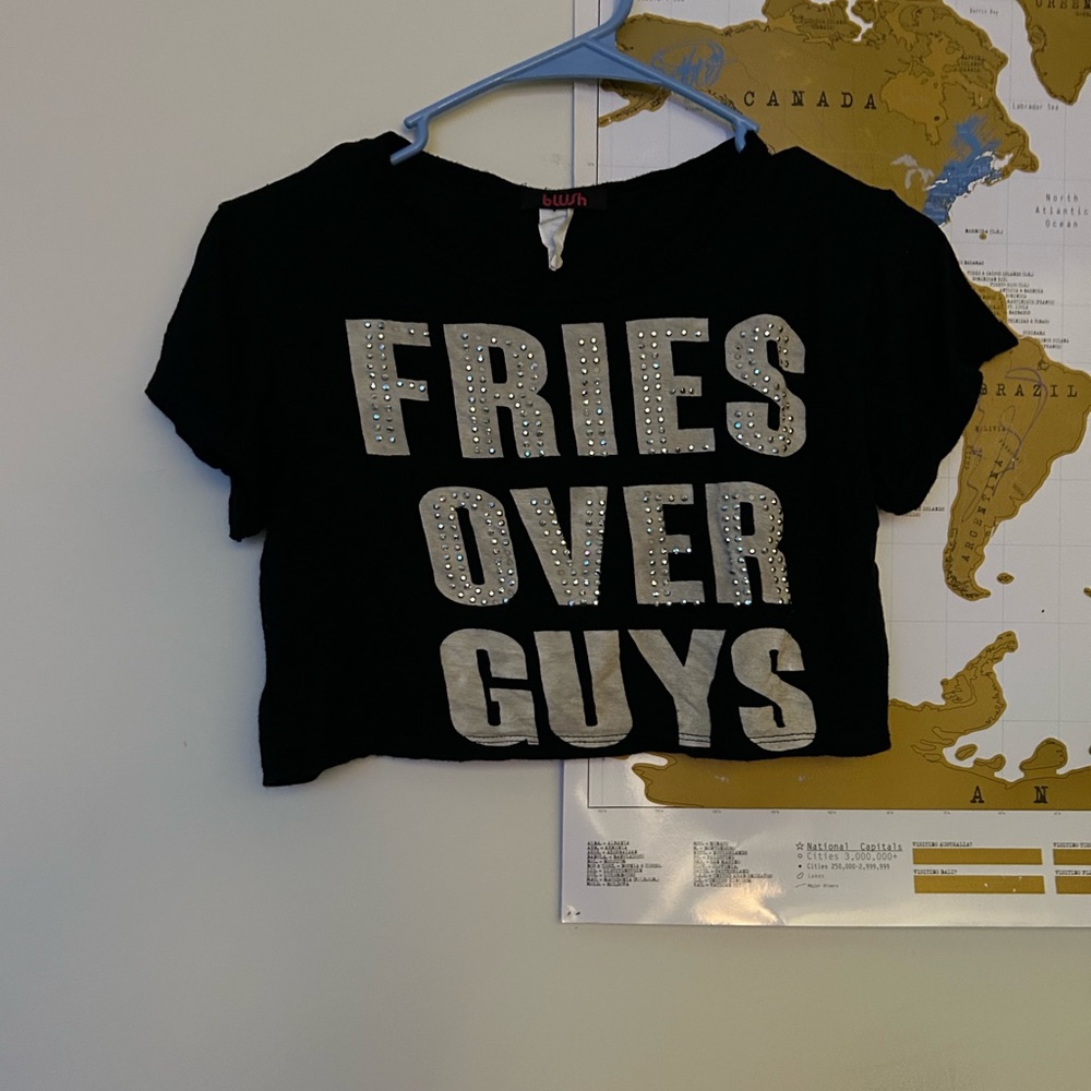 “Fries over guys” crop top